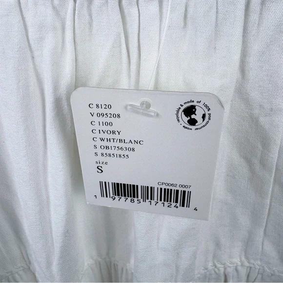 Free People In Full Swing Midi Skirt Tiered Peasant Ivory White Cotton NEW Small - Picture 6 of 13